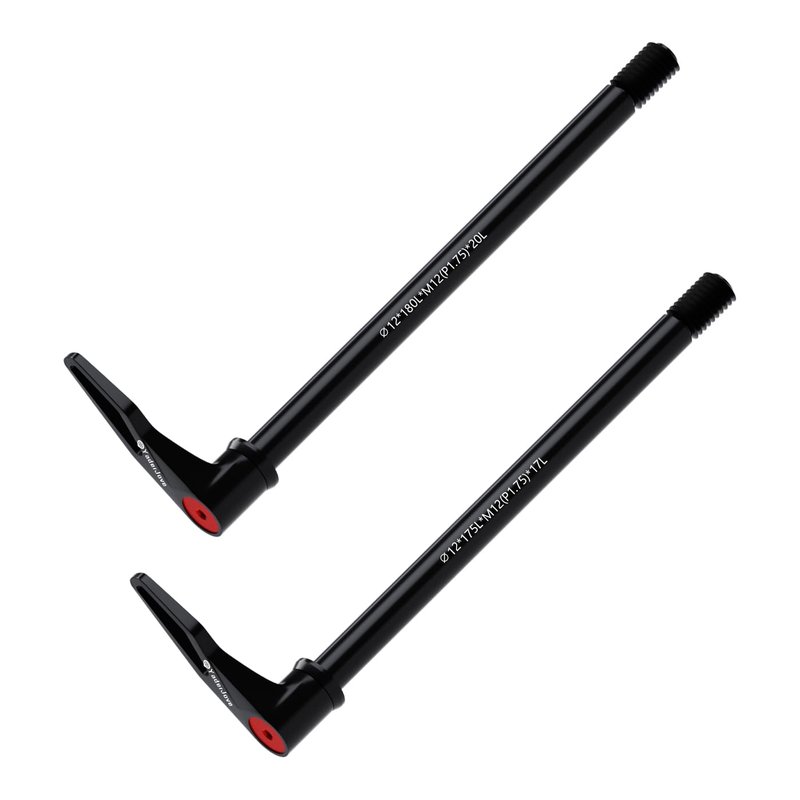 YaderJove Quick Release Thru Axles - Bicycle Hub Thru Axle Adapter for RockShox Boost Fork with Adjustable Revolve Handle(12mm x 175mm/ 180mm)
