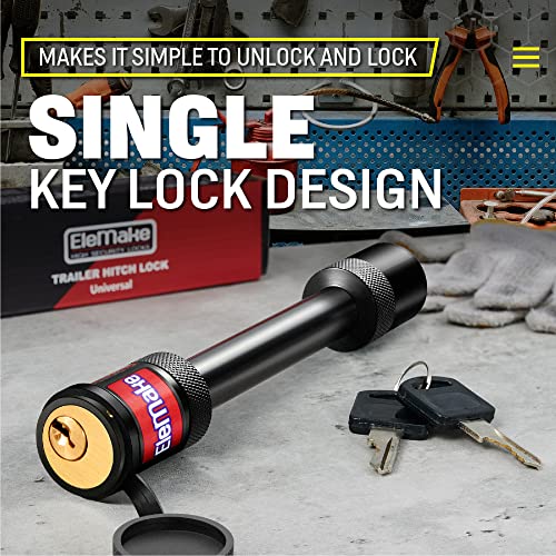 Elemake TAL003 Heavy Duty Trailer Hitch Pin Lock 5/8" Brass Core 3-1/2" Length for Class III-V Towing