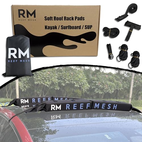 Universal Soft Roof Rack Pads for Kayaks, Canoes & Surfboards