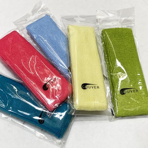 Cotton Terry Athletic Sports Sweat Headband - White, One Size