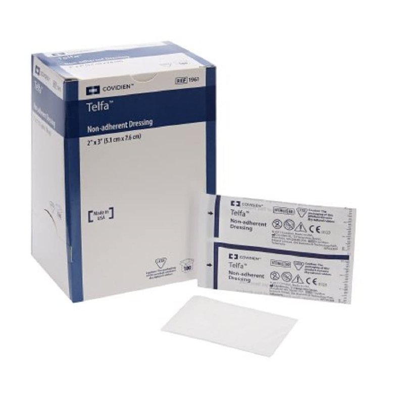 Kendall Telfa Ouchless Non-Adherent Dressings - Sterile - 2X3 - Box of 100 - Model 1961
