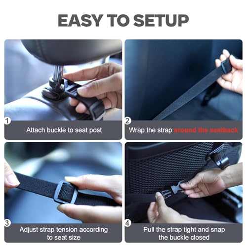 4-Rod Car Fishing Rod Rack Holder for SUV, Truck & Car Seatback Storage