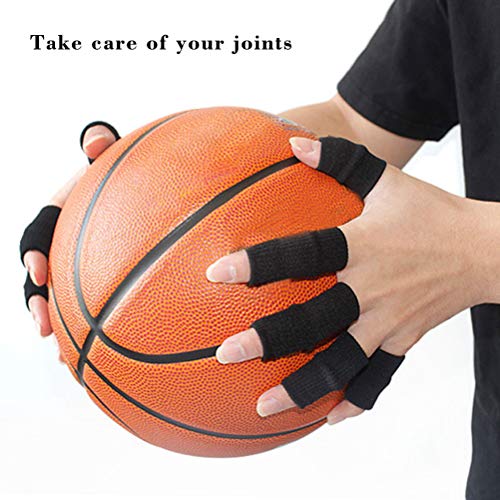 20 Pcs Elastic Sport Finger Sleeves Protectors - Blue & Black