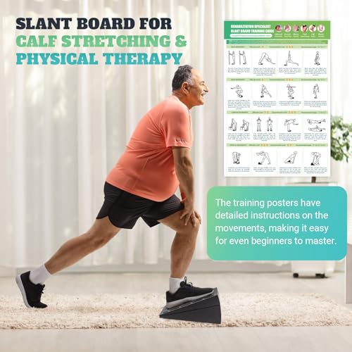 Squat Wedge Block for Calf Stretching - 5 Adjustable Angles, Classic & Black