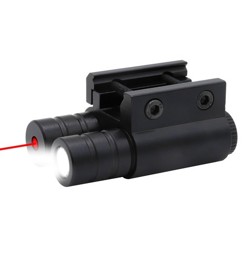 HIGOO Mini 2 in 1 Red Laser Dot Sight + Flashlight Combo Compatible with 20mm Picatinny Rail for Pistol Rifle Shotgun