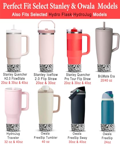 2-Pack Silicone Protective Boot for Tumblers & Bottles - Leopard Print