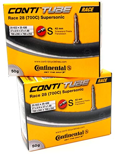 Continental Supersonic Road Inner Tube 700x20-25 42mm Presta, 2-Pack