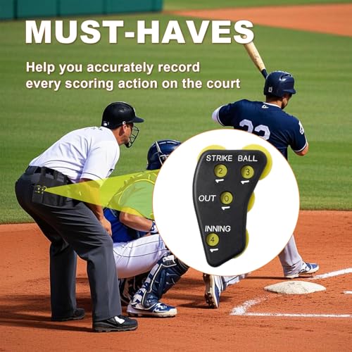 4 Wheel Umpire Clicker Indicator - 2 Pack, Softball Referee Gear - Black