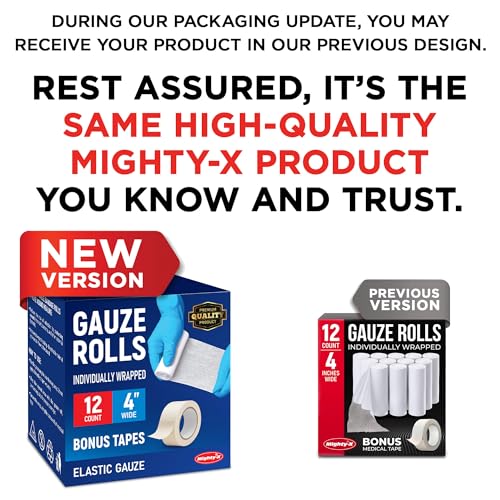 Medical Gauze Rolls - 12 Pack, 4" x 4.1yd, Soft & Breathable