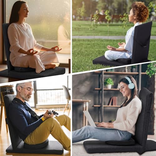 Adjustable Folding Meditation Chair with Buckwheat Cushion