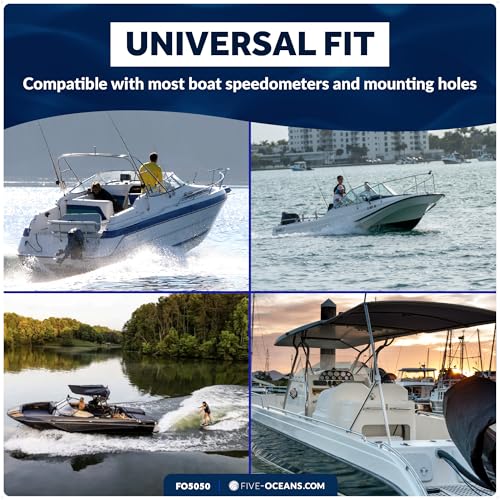 Marine Boat Speedometer Kit with Universal Pitot Tube - Up to 80 MPH