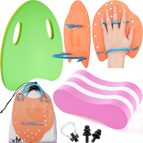 LaRandom 1 Set Swim Training Kit: Paddles, Kickboard, Pull Buoy, Nose Clip & Ear Plugs