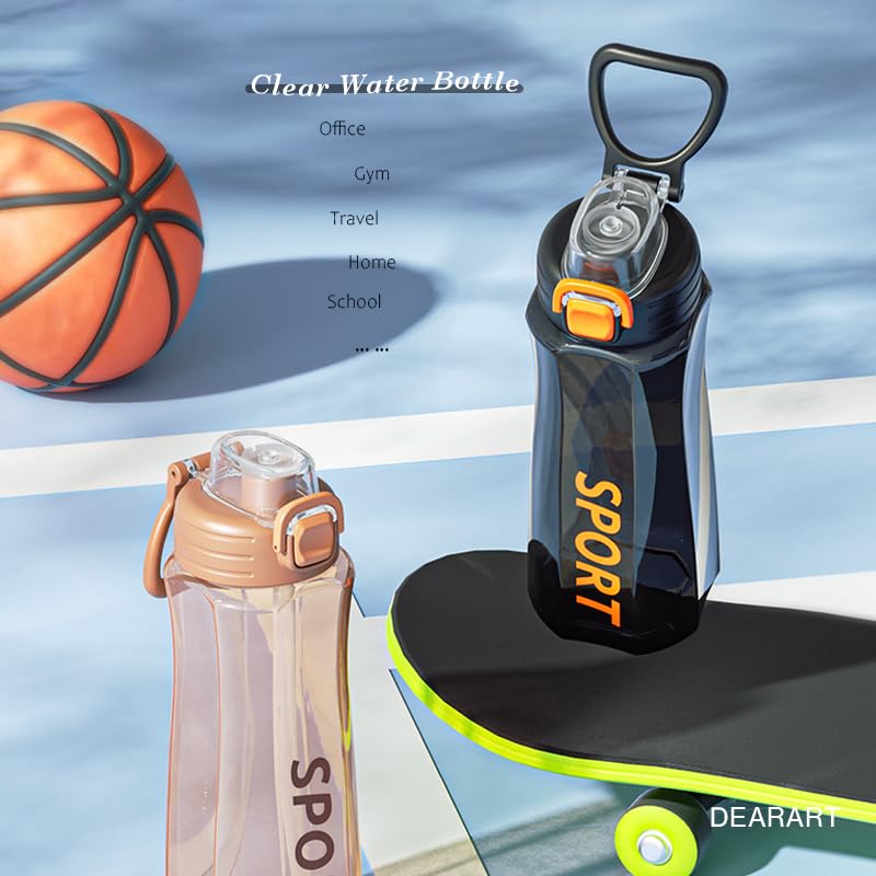 24oz Leak Proof Sports Water Bottle with Dual Spout - Black