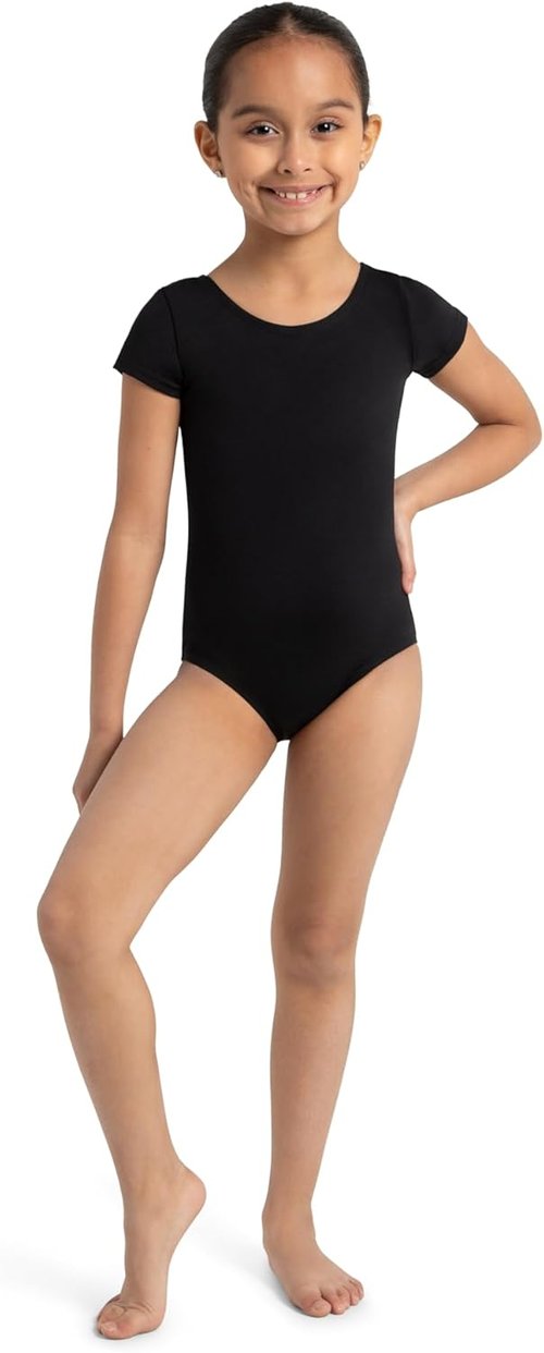 Capezio Girls Short Sleeve Leotard - Comfortable Fit for Dance | Available in Multiple Sizes