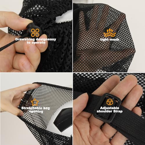 Drawstring Basketball Bag - Mesh Backpack for Sports Equipment