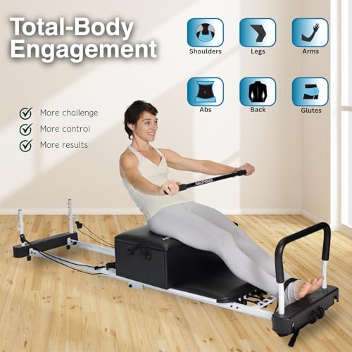 Pilates Box and Pole Set - Universal Fit, Adjustable & Durable