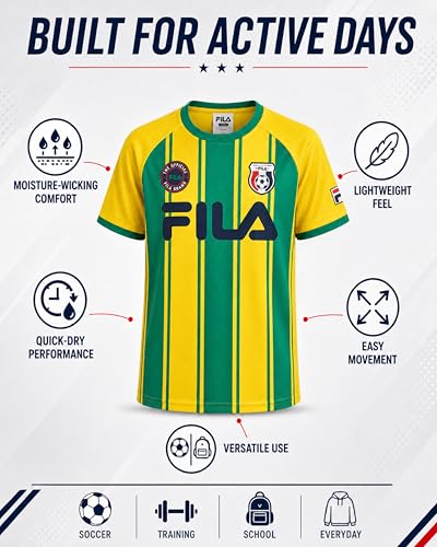 Boys Soccer Jersey Shirt - Athletic Mesh Tee, Size 18-20, Yellow Brazil