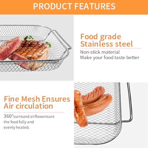 GCQ Air Fryer Basket for Emeril Lagasse Everyday 360 & 26 QT, 12.5''x10.2'' Steel Replacement Racks