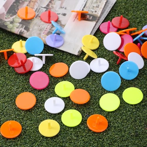 Golf Ball Markers - 50 Pack Colorful Plastic Position Markers