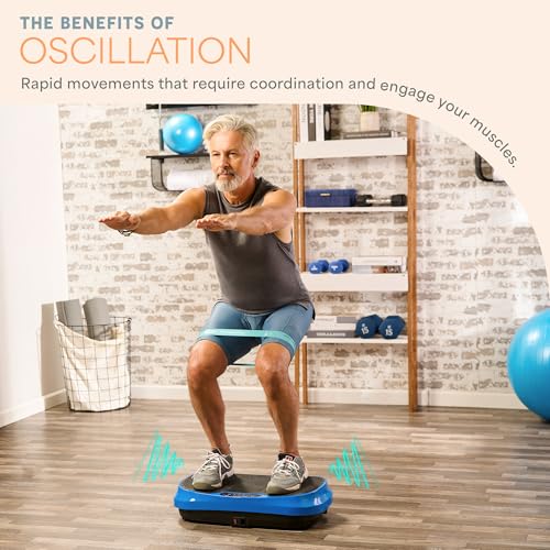 Vibration Plate Exercise Machine - Blue, 99 Speed Levels, Compact Design