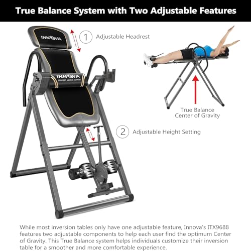 Inversion Table with Adjustable Headrest - Premium Model, 300 lb Capacity