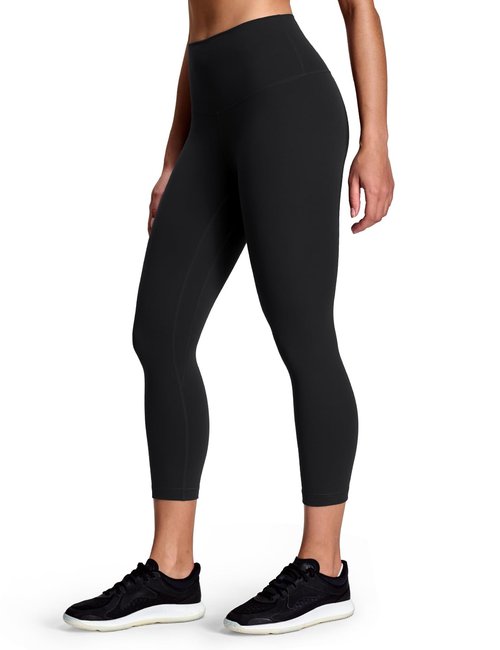 HeyNuts Workout Pro Capri Leggings for Women, Tummy Control High Waisted Compression Leggings Buttery Soft Running 3/4 Cropped Yoga Pants 21" Black M(8/10)