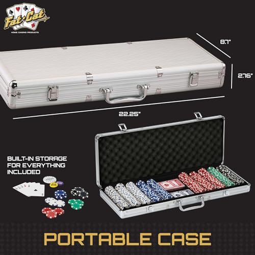 500-Count Texas Hold'em Poker Chip Set with Aluminum Case