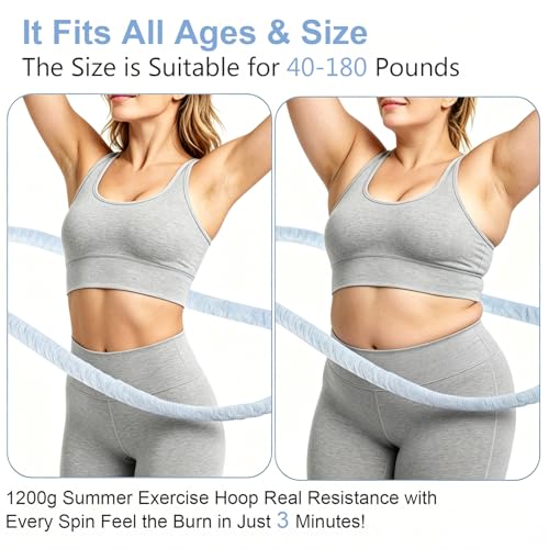 Weighted Hula Hoop for Weight Loss - 2.65lb Silent Cooling Design