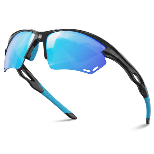 Polarized Sports Sunglasses for Men Women, Idea for Baseball Cycling Fishing Running Driving Golf Motorcycle silver Glasses TR90 Unbreakable Frame