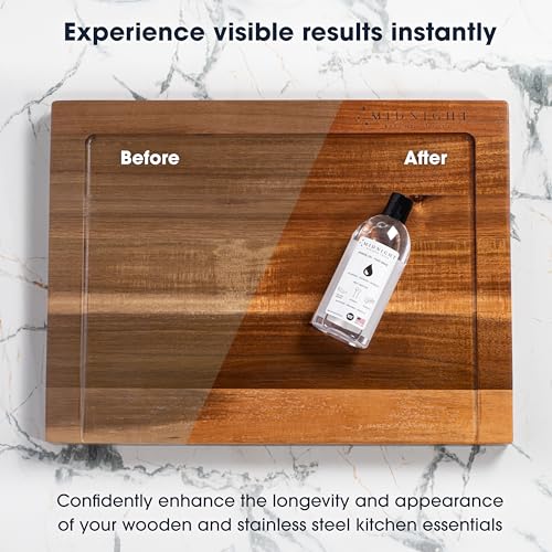 Midnight Oil-Food Grade Mineral Oil-8 oz, Cutting Board & Butcher Block Conditioner, Marble, Stainless Steel, Utensils, Colorless and Odorless