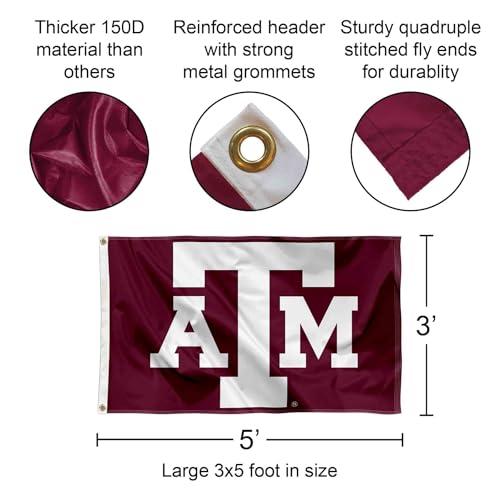 Texas A&M Aggies Large College Flag - 3'x5' Durable Polyester