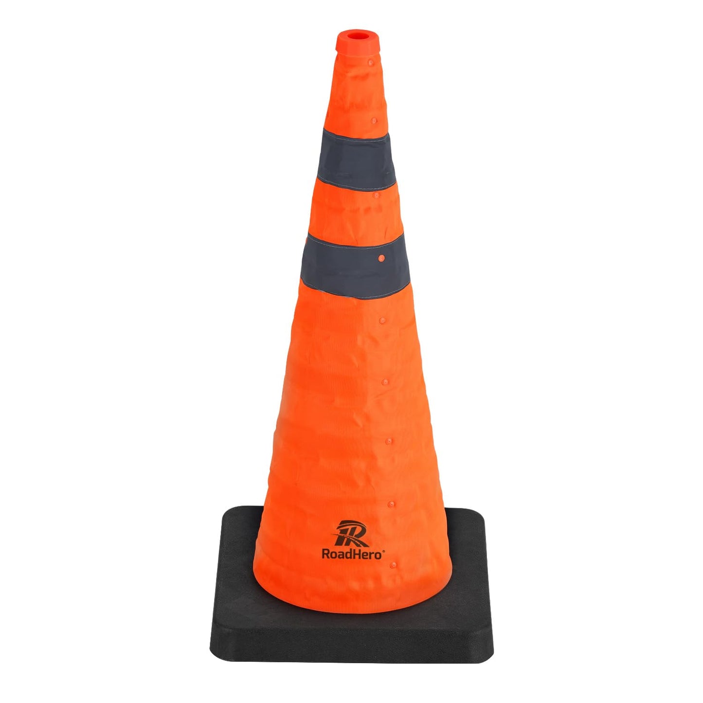 28 Inch Collapsible Traffic Safety Cones - Weighted Base & Reflective Collars, 4 Pack