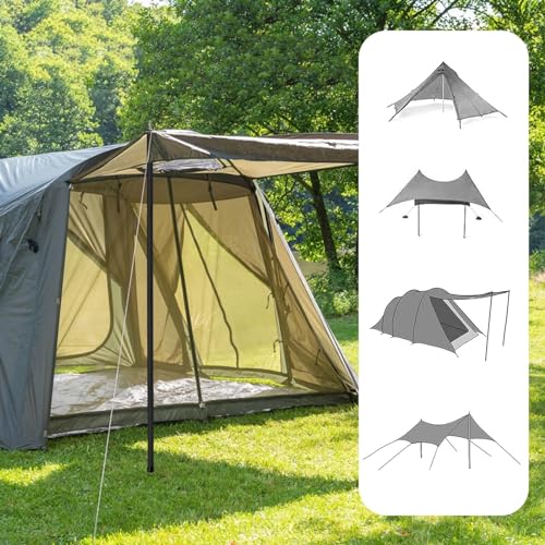 SANLIKE 75in Aluminum Collapsible Tent Poles Black 5 Sections - 4 Pack