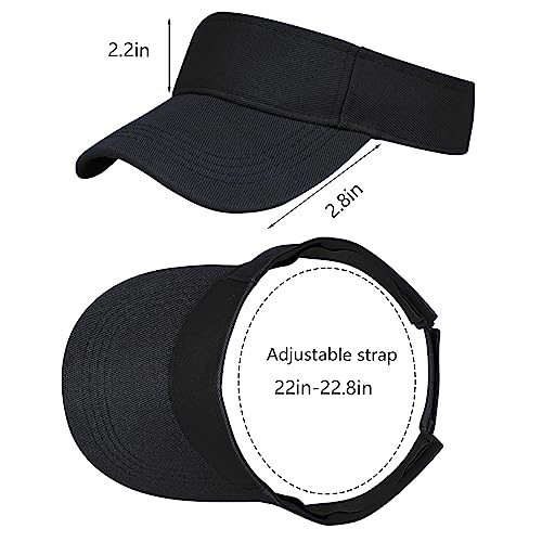 Adjustable Sun Visor Cap for Sports - One Size / Black