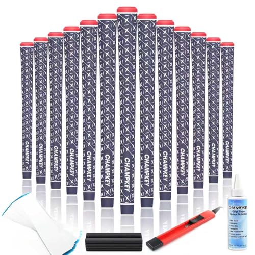 Rubber Golf Grips - All Weather Performance, Midsize, Blue with Repair Kits