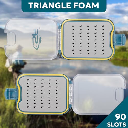 Waterproof Pocket Fly Fishing Box with Easy Grip Foam & Lanyard
