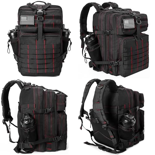 Onyx Crimson 45L Military Tactical Backpack for Men & Women, 3-Day Assault Rucksack with MOLLE