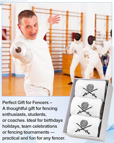 Knee High Fencing Socks - 3 Pairs for Men, Cotton Protective Gear