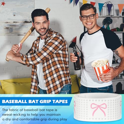 Baseball & Softball Bat Grip Tape - White/Pink Bow - 1.1mm