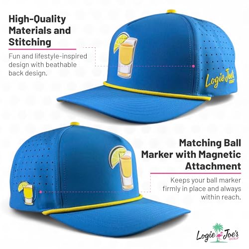 Logie Joe's Astronaut Walker Golf Hat with Magnetic Ball Marker Holder | Snapback Adjustable Grey