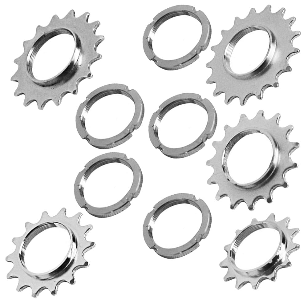 Yuauy 13T 14T 15T 16T 17T Bicycle Freewheels Single Speed Fixed Gear One Speed Bike Sprocket Cog w/Free Lock Ring 5 Sizes One Set