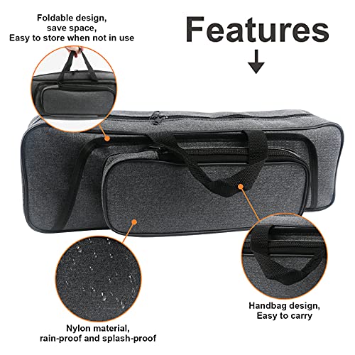 Hikary 43cm/17in Fishing Rod Bag Case with Side Pocket – Black