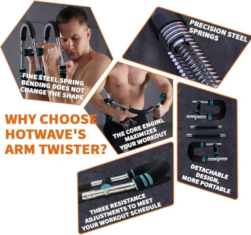 Adjustable Chest Trainer - 60-110Lbs Twister Arm Trainer - Blue