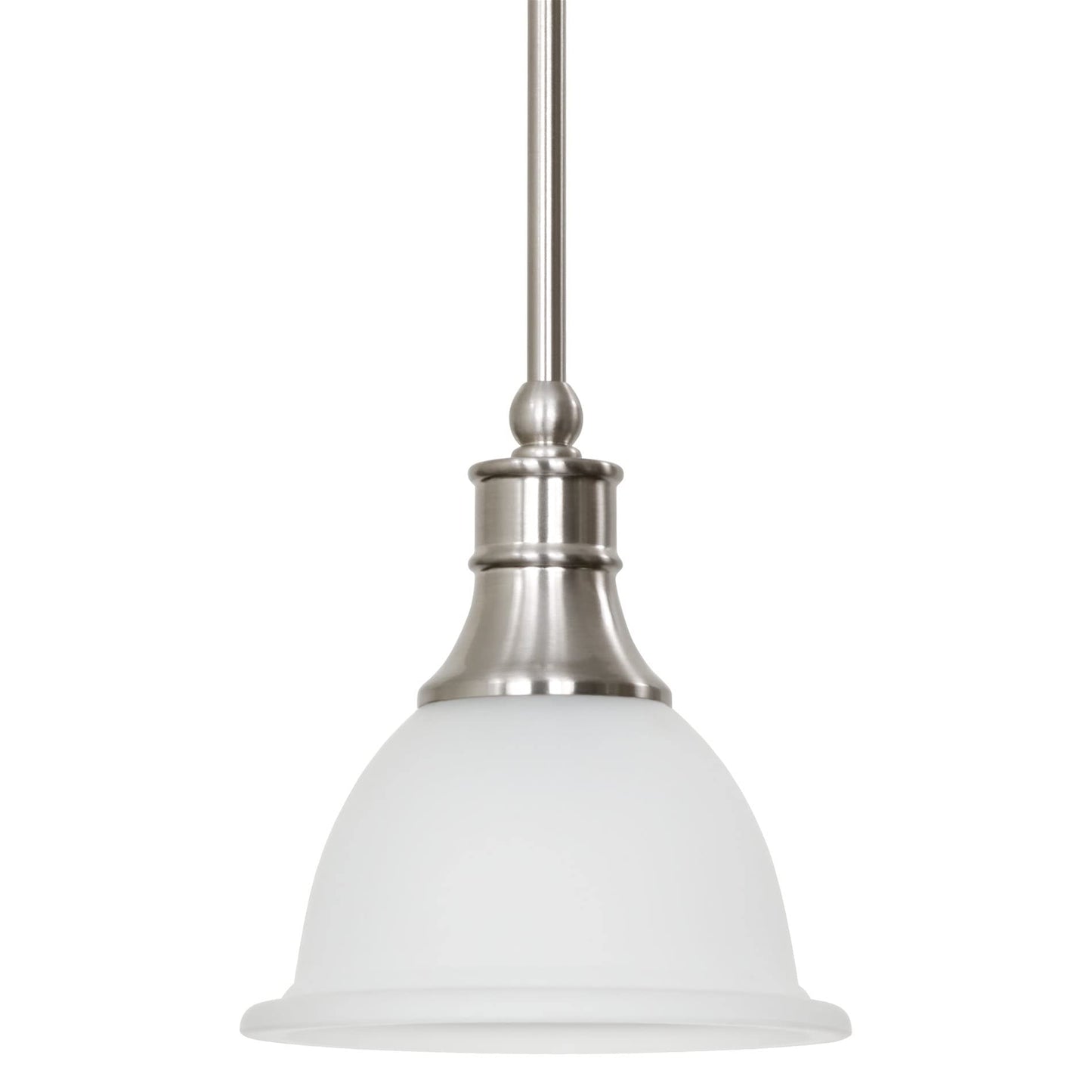 Kira Home Ellie 8" Adjustable Mini Pendant Light w/Frosted Glass Shade & Brushed Nickel Finish