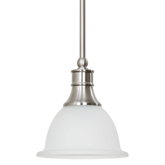 Kira Home Ellie 8" Adjustable Mini Pendant Light w/Frosted Glass Shade & Brushed Nickel Finish