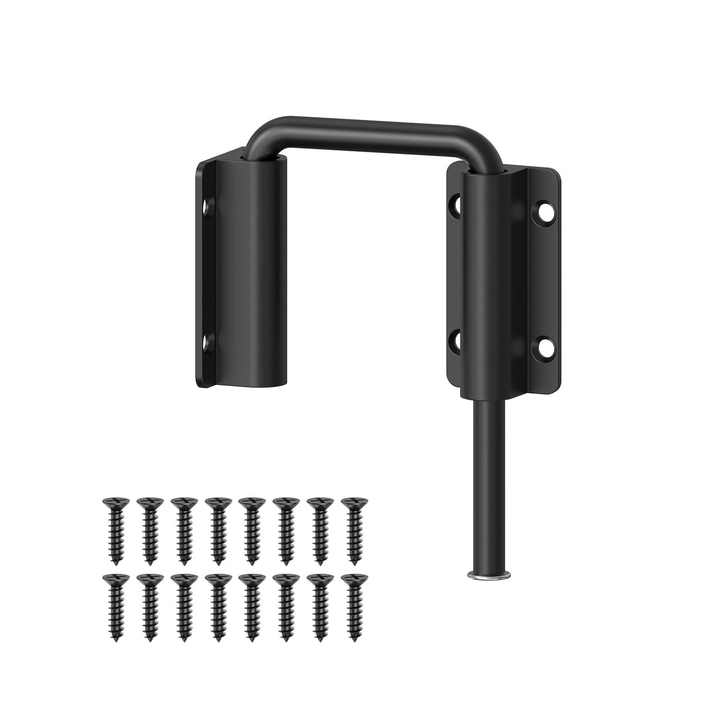 Mixizigoz New Patio Sliding Door Loop Lock - 2-3/8 Inch U-Shaped Loop Latch, 90/180 Degree Home Security Lock for Sliding Doors, Windows, Barns, Gardens, Screens (Black-1 Pc)