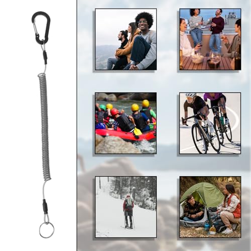 Heavy Duty Retractable Fishing Lanyard - 1.5 m Coiled Tether