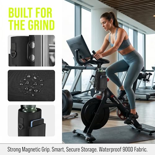 Magnetic Gym Bag with Water Bottle Holder & Phone Pocket - Black