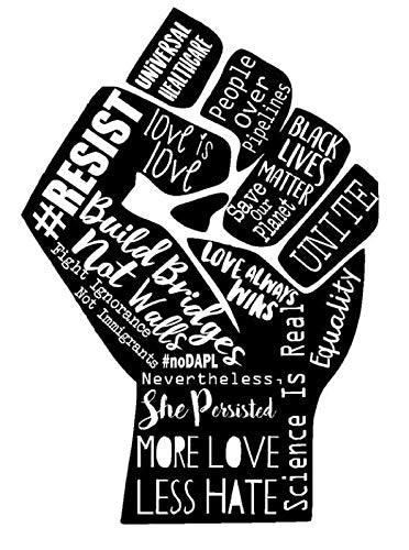 Black Lives Matter Resist Fist Vinyl Decal - 6-inch Waterproof Sticker