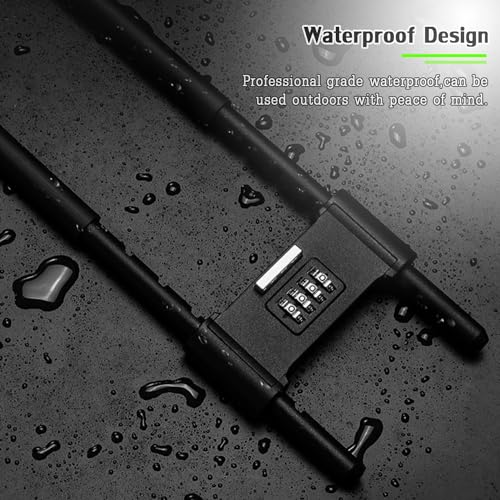 Black U1 Heavy Duty Combination Bicycle Lock with Adjustable Shackle - Secure Bike & Gate